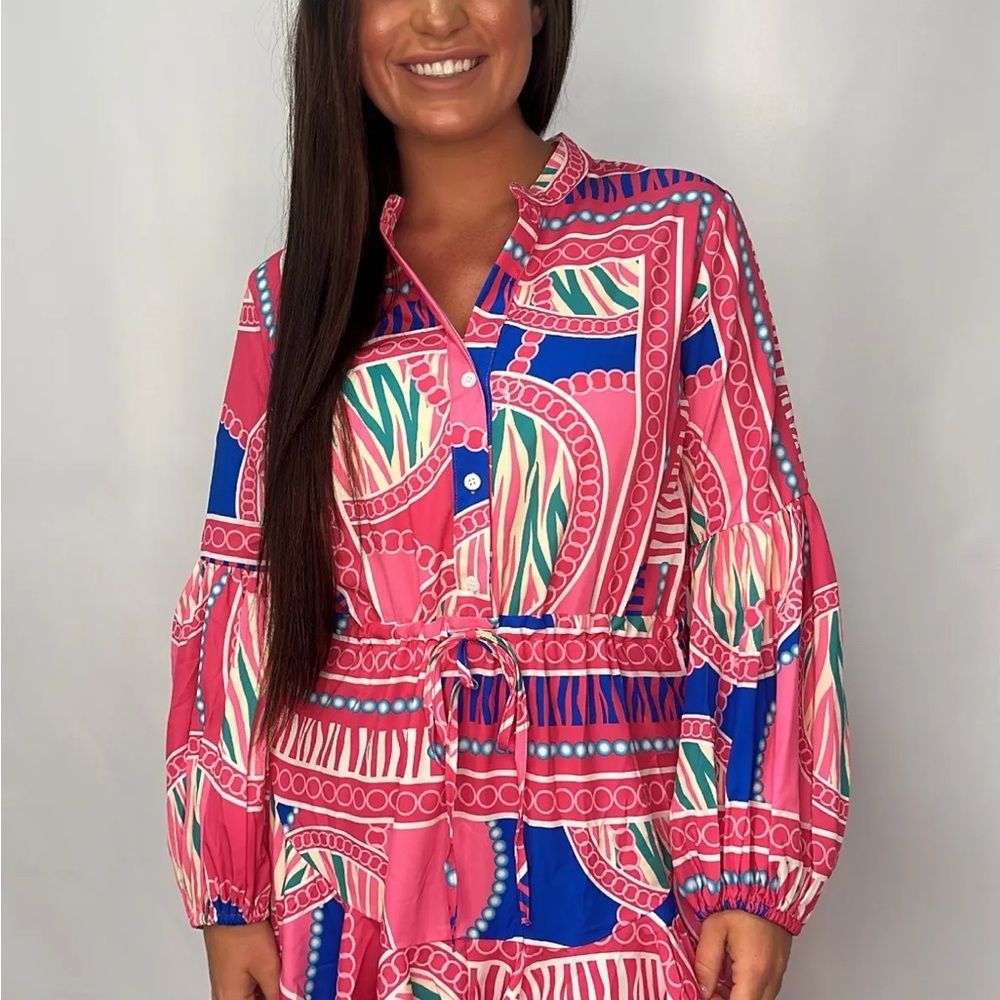 Vibrant Pink and Blue Women's Dress. By Lavender J